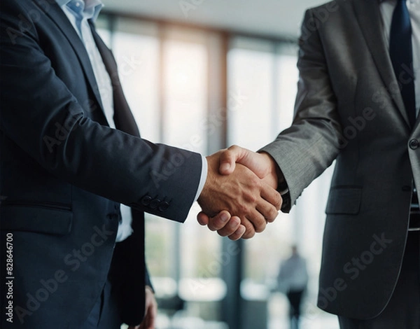 Fototapeta businessman handshake for teamwork of business merger and acquisition | Partners Agreement of partnership