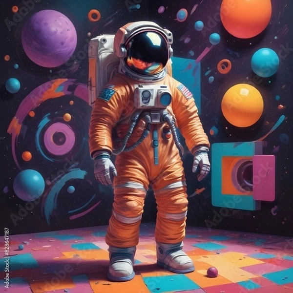 Fototapeta astronaut and spaceship