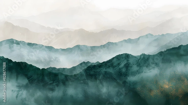 Obraz Misty Mountain Serenity: A Gradient Texture for Tranquil Designs