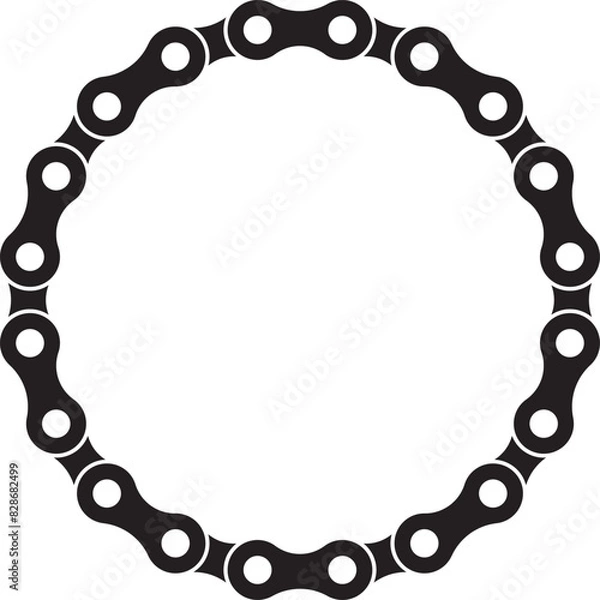 Fototapeta Bicycle Chain Border Frame. Ideal for vintage label or logo designs.
