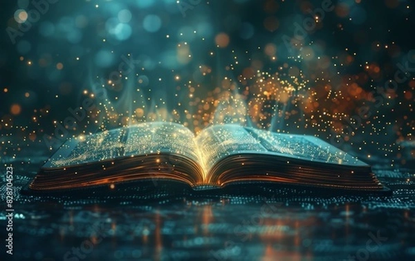 Fototapeta Unlocked Tome Unleash the mysteries within, embracing knowledge and discovery, representation of limitless possibilities.