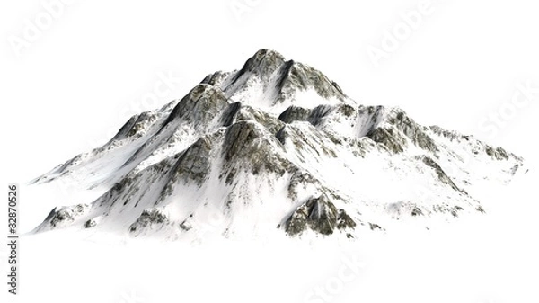 Obraz 
Snowy Mountains peaks separated on white background