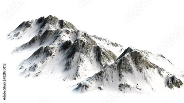 Obraz 
Snowy Mountains peaks separated on white background