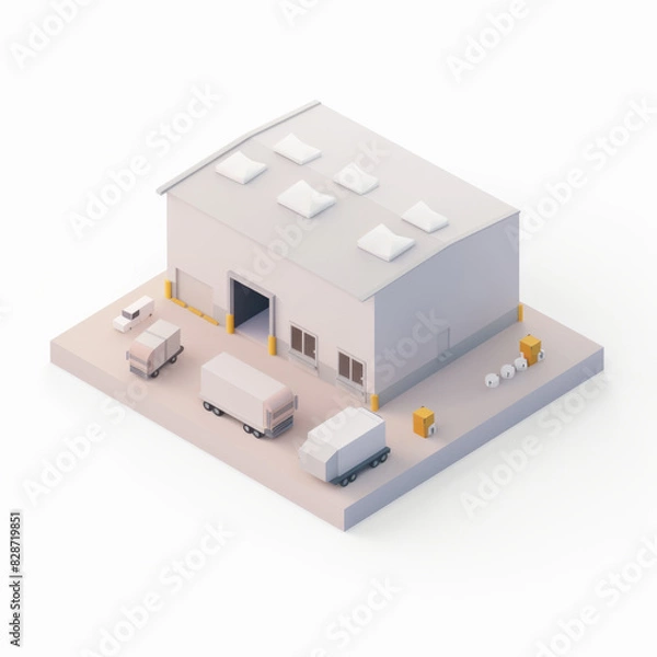 Obraz garage icon in 3D style on a white background