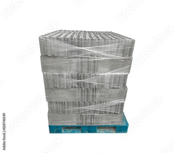 Obraz A stack of metal boxes wrapped in plastic