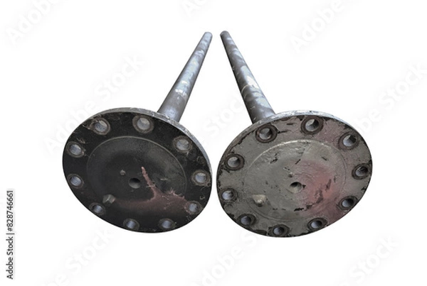 Obraz Two metal pieces with a lot of holes on them