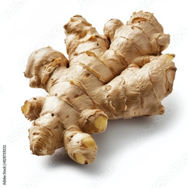Obraz Fresh ginger root isolated on white background.
