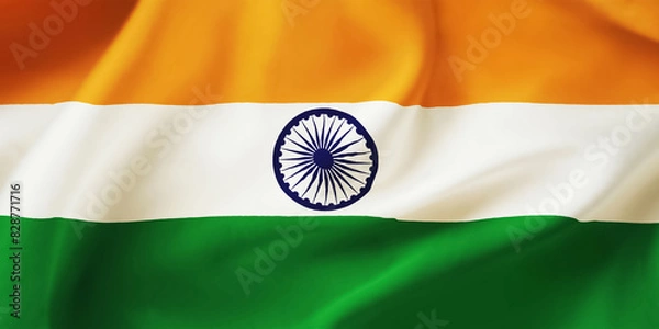 Obraz India waving flag background.3D illustration of Indian flag
