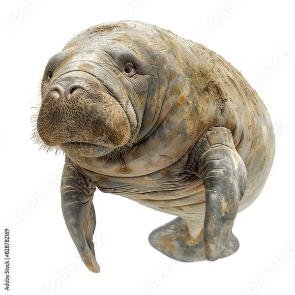 Obraz A manatee in the white background
