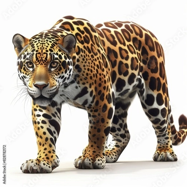Obraz A jaguar (isolated white background)