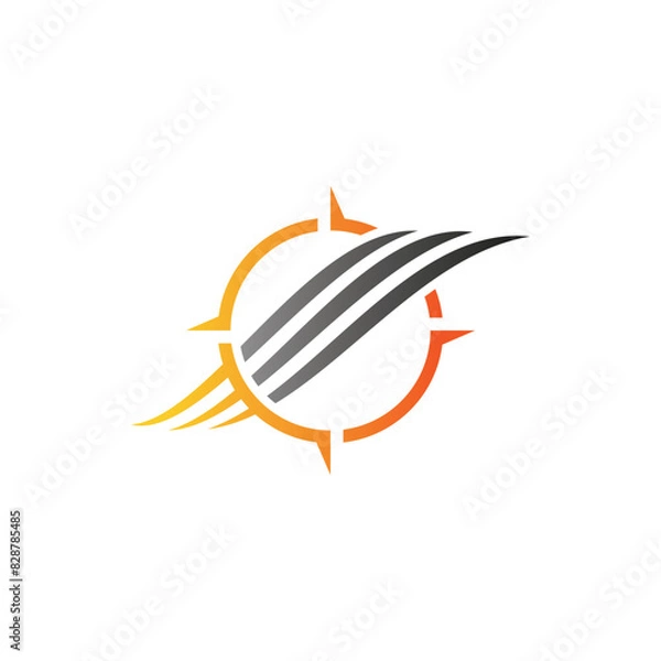 Obraz wave compass simple sleek creative geometric modern logo design