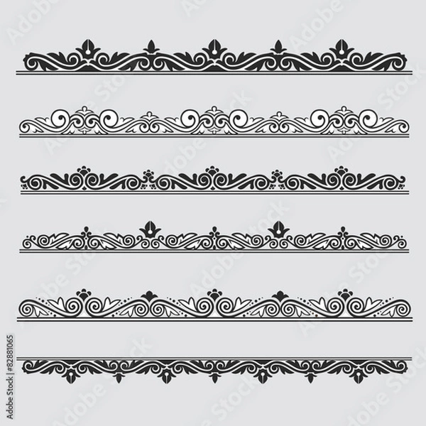 Obraz Design Elements Isolated On Beige Background - vector ornaments