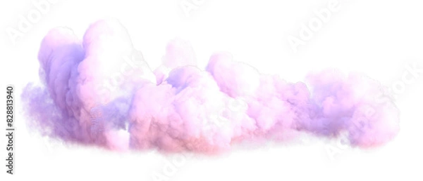 Fototapeta Cut out pink clouds on transparent backgrounds