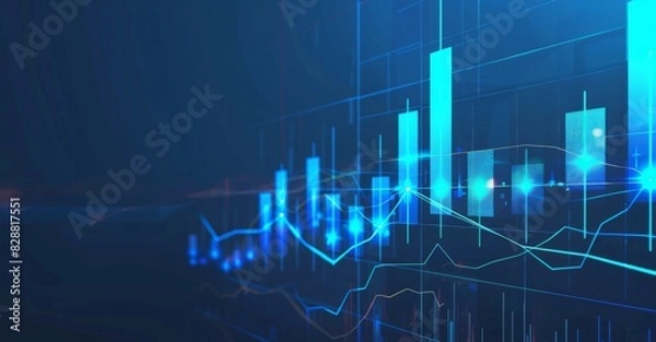 Fototapeta Market Success: Financial Growth and Stock Market Analysis,Business growth stock chart or investment financial data with profit and success diagram