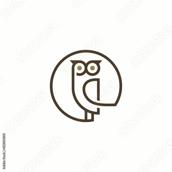 Obraz Owl logo. Owl vector, icon, symbol, clipart, illustration design. Editable line art owl design.