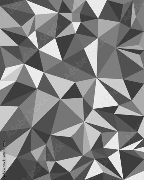 Fototapeta Grey Triangles - Geometric Background, Polygonal design. Vector