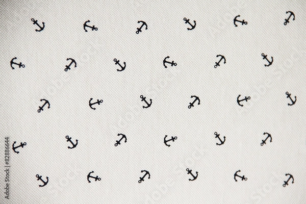 Fototapeta Fabric with anchor repeating pattern