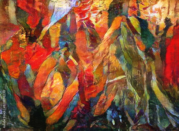 Obraz ABSTRACT- Beautifully Colorful Impressionistic Floral Digital Painting