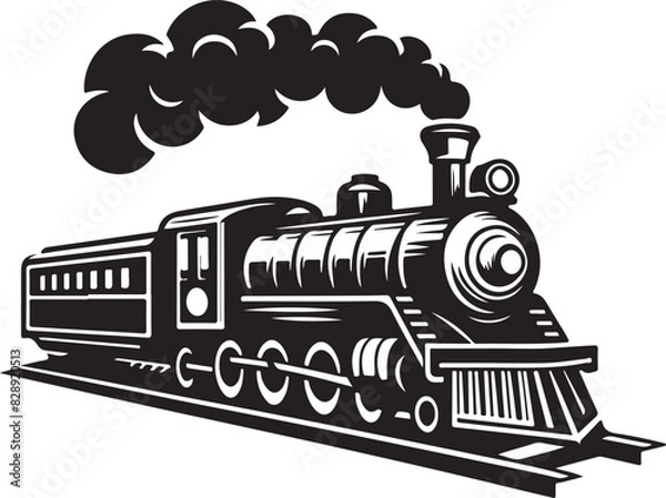 Fototapeta retro train vector, retro train vector illustration