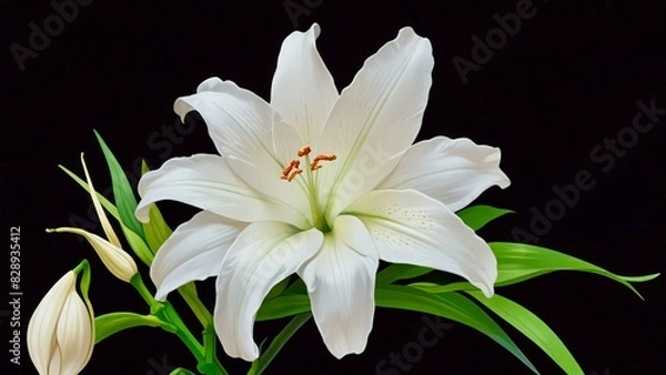 Obraz white lily isolated on black