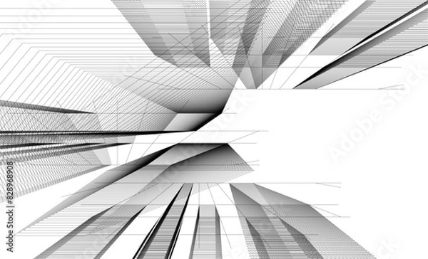 Fototapeta architecture building 3d  vector illustration