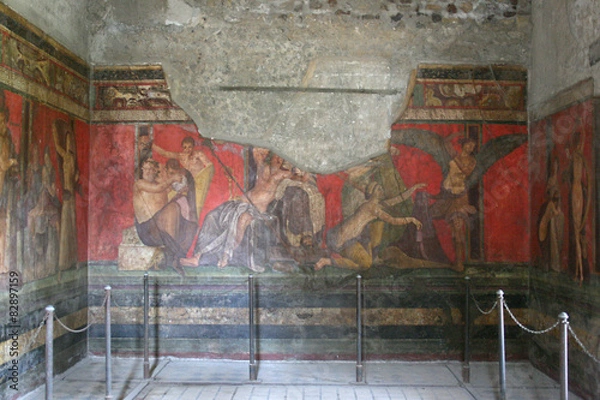 Fototapeta Pompeii fresco. Pompeii (Naples - Italy)