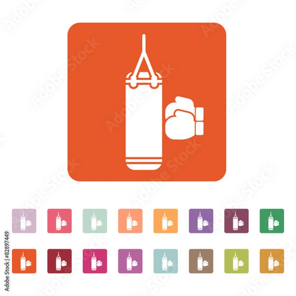 Fototapeta The boxing icon. Sport symbol. Flat