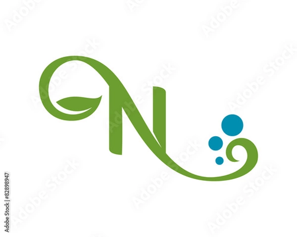 Obraz Swirly Letter N Logo Template
