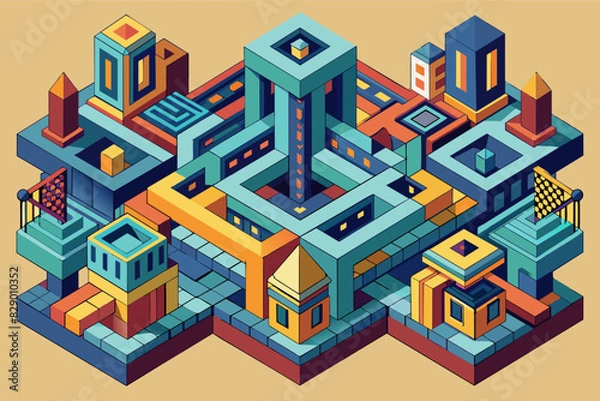 Fototapeta a colorful pixel art of a city, A serving of stew made with beans and corn.