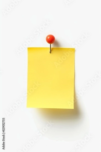Fototapeta Yellow sticky post with notes. White isolated background
