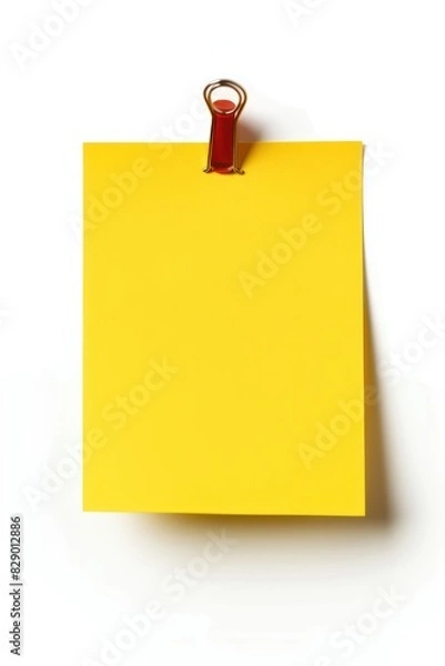 Fototapeta Yellow sticky post with notes. White isolated background