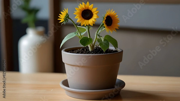 Obraz sunflower in a pot