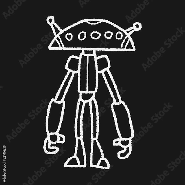 Fototapeta robot doodle