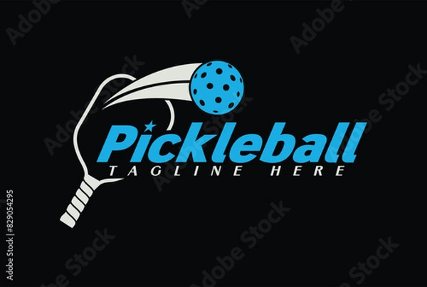 Fototapeta pickleball logo vector graphic for any business especially for sport team, club, community.