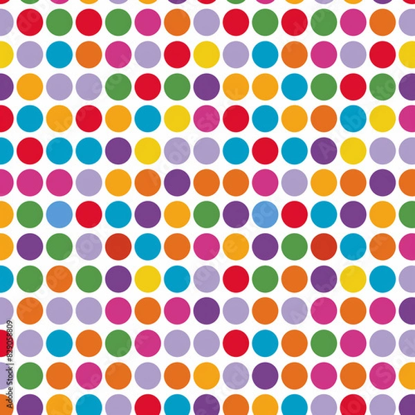 Fototapeta Background pattern, Polka dots, Bright and cheerful colors, seamless and playful, simple and fun, retro and classic design, bold and vibrant, lively and energetic, whimsical and lighthearted
