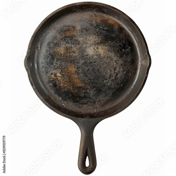 Fototapeta Farmhouse style cast iron skillet with a rustic finish and a sturdy