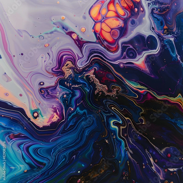 Fototapeta Abstract art, oil pollution