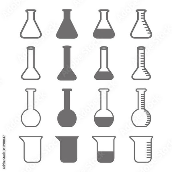 Fototapeta beaker icons