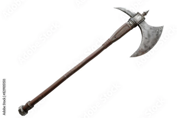 Fototapeta Battle-Ready Halberd Graphic Isolated on Transparent Background