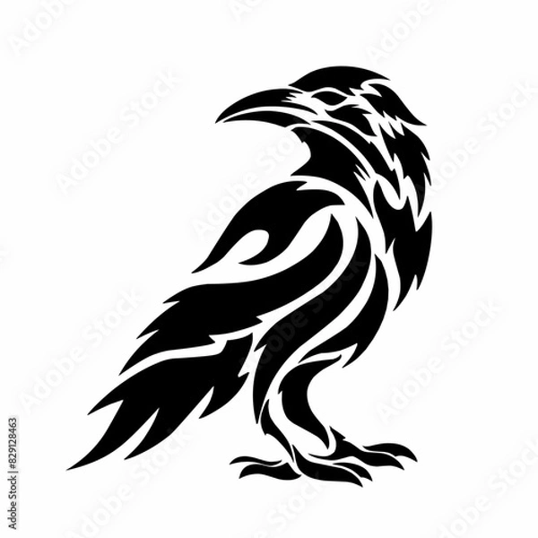 Fototapeta illustration vector graphic of design abstract tribal art crow