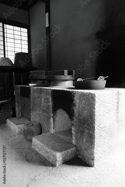 Fototapeta 古民家に除く日本を支えた台所