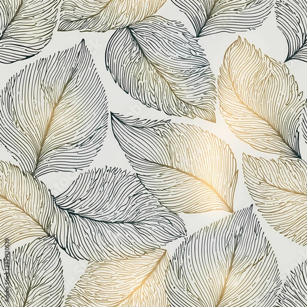 Obraz Golden, elegant, seamless pattern luxury lines, rich 
