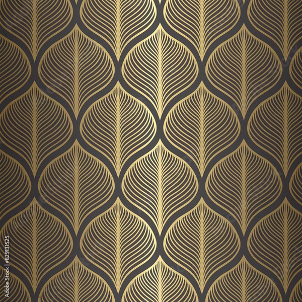 Obraz Golden, elegant, seamless pattern luxury lines, rich 