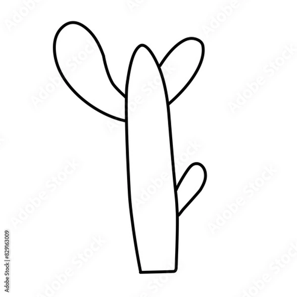 Fototapeta simple cactus outline