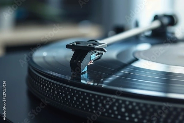 Fototapeta Close up of turntable and acoustics