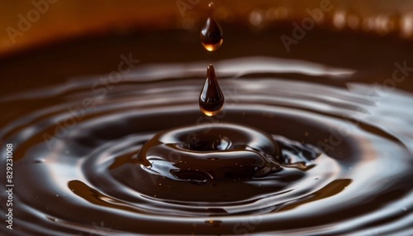 Fototapeta Coffee drop with ripples pictured