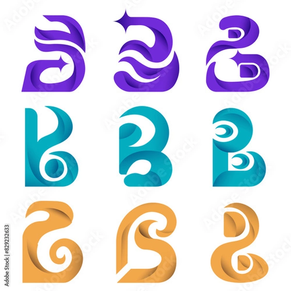 Fototapeta Vector Bundle Gradient B Modern Logo