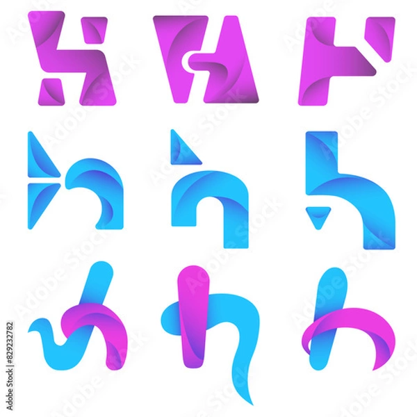 Fototapeta Vector Bundle Gradient H Modern Logo
