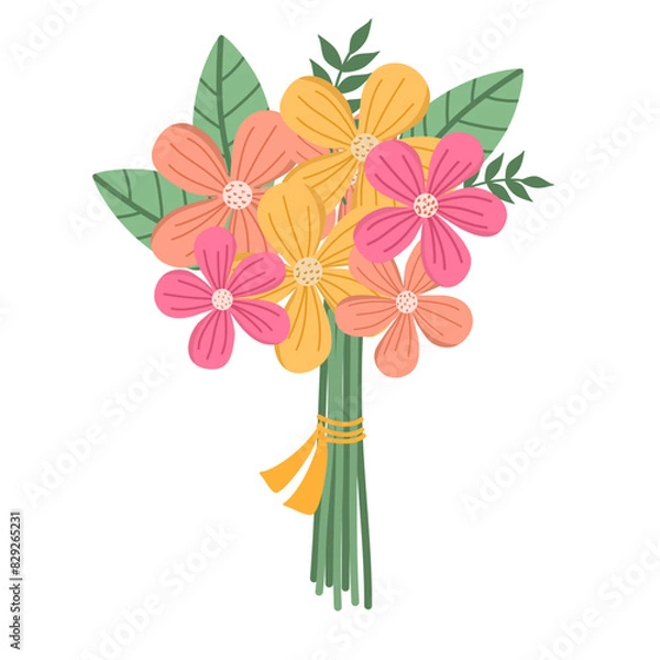 Obraz Spring flower bouqet illustration