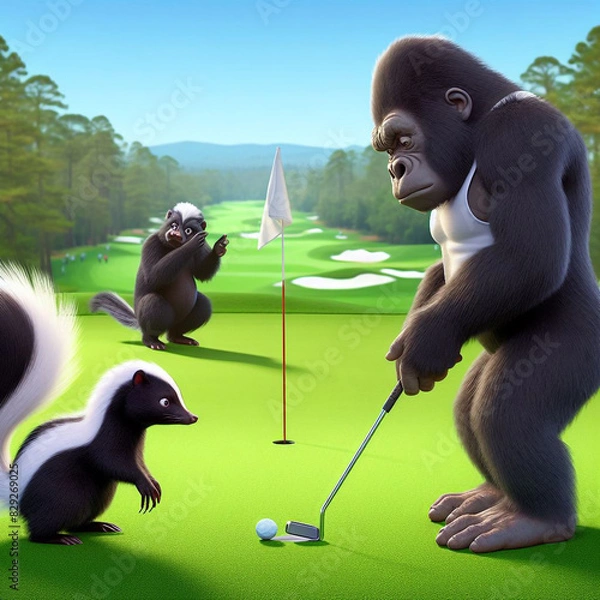 Obraz 動物たちのゴルフコンペ、ユニークな人たち